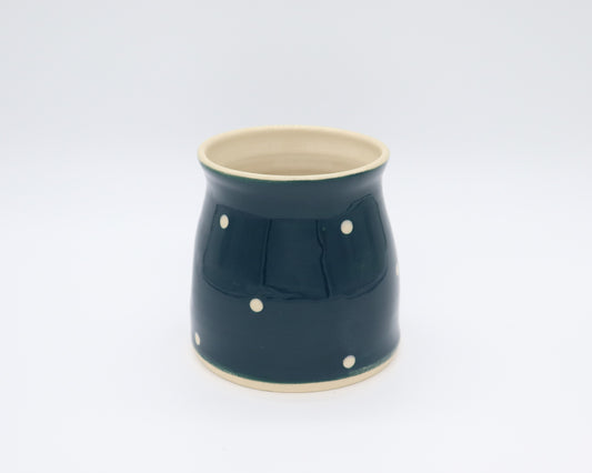 Navy Polka Dot Ceramic Cup